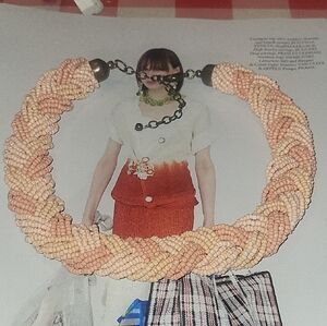 Vinatge Peach Braided Necklace